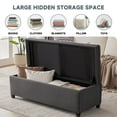 thumbnail image 6 of 50" Storage Ottoman Bench, Tufted Ottoman with Storage for Living Room, Large End of Bed Bench Ottomans, Modern Entryway Benchs, Window & Bedroom Benches for Foot of Bed, DarkGray, 6 of 9