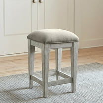 Heartland Off White Wood Upholstered Console Stool