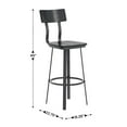 thumbnail image 5 of Emma + Oliver Black Dining Bar Stool with Wood Back/Seat and Black Powder-Coated Frame, 5 of 10