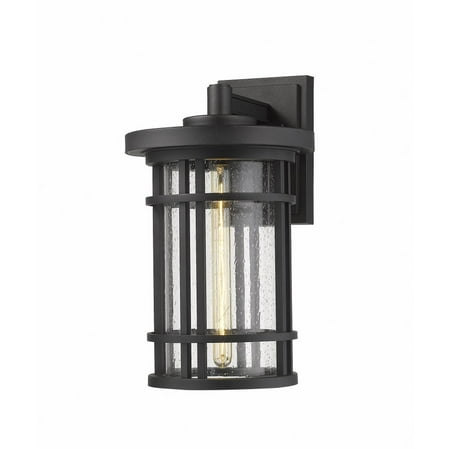 1 Light Outdoor Wall Mount in Craftsman Style 10 inches Wide By 16.75 inches High-Black Finish Bailey Street Home 372-Bel-3173606