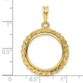 thumbnail image 2 of FJC Finejewelers 14 kt Yellow Gold Polished S Chain 17.8mm Prong Coin Bezel Pendant, 2 of 6