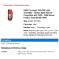 thumbnail image 2 of Right Passenger Side Tail Light Assembly - Smoked Back Up Lens - Compatible with 2000 - 2004 Nissan Frontier (From 09/00/1999) 2001 2002 2003, 2 of 2