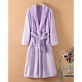 thumbnail image 2 of VANLOFE Unisex Warm Pajamas Household Clothes Solid Bathrobe Lengthened Night-robe Woman's Nightgown Casual Robes Purple Robes Sleepwear for Woman XL-4XL, 2 of 3