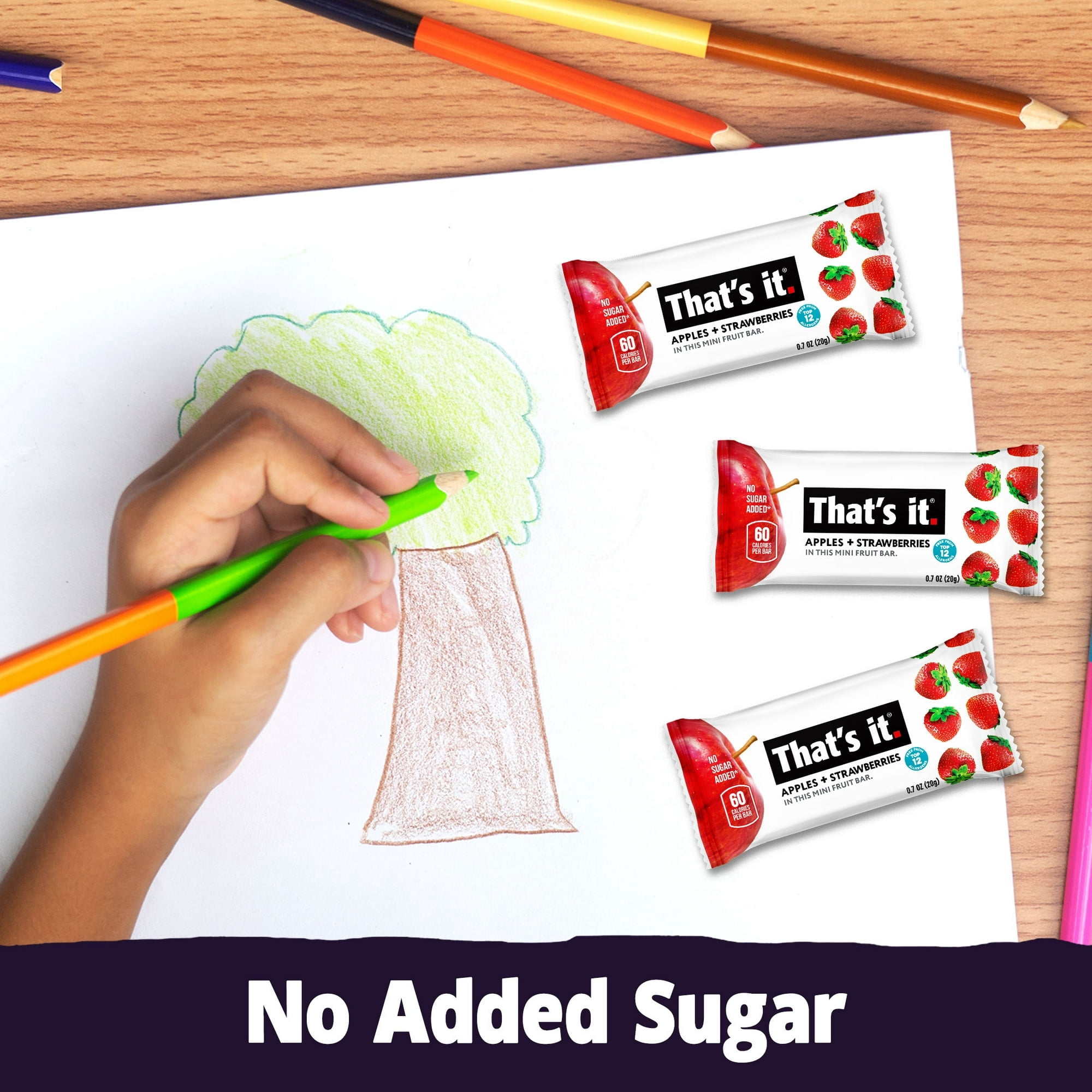 That's it. Gluten-Free Soft & Chewy Apple + Strawberry Ready-to-Eat Fruit Bars, 0.7oz, 8 Count Shelf Stable Box ( 2 Box )