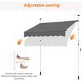 thumbnail image 6 of LEHOME Manual Retractable Awning, 78"×118" Outdoor Sunshade Shelter Angle & Height Adjustable NO Drilling Patio Door Window Awnings, Canopy with UV Protection for Backyard, Dark Gray, 6 of 9