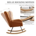 thumbnail image 4 of Moderno teddy rocking chair para nursery. forrado glider con high back, armrests, y side pocket. a comfy accent chair., 4 of 7