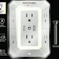 thumbnail image 4 of RAYOVAC Portable Surge Protector Wall Tap with Phone Holder, 6 AC Outlets, 2 USB Ports, and Night-Light, SS-Q205, 4 of 5