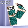 thumbnail image 5 of for Samsung Galaxy Z Flip 3 Case, Mantto Premium Elegant Patterned Leather Shockproof Cover with Ring Stand Holder Flip Folio Case with Hinge Protection for Samsung Z Flip 3, Green, 5 of 7
