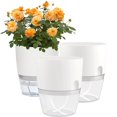 thumbnail image 1 of Self Watering Planters for Indoor Plants, 3 Pack 6 Inch African Violet Pots, Modern Decorative Flow, 1 of 7