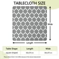 thumbnail image 2 of Gray Geometric Quatrefoil Pattern Square Fitted Tablecloth with Elastic Edge,Square Table Cover,Washable Elastic Table Cover for Home Kitchen Party Decor 36"x36", 2 of 6