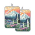 thumbnail image 7 of Yayeee Pot Holders Kitchen Heat Resistant with Pocket 7"x9.8" Cotton Oven Cooking Hot Pads, Floral Mountain, 7 of 7