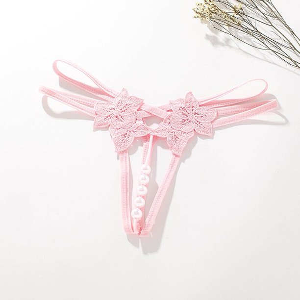 TrowBridge bragas eróticas para mujer, ropa interior elegante con bordado de encaje, tangas con cuentas, lencería Sexy, bragas para niñas