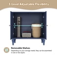 thumbnail image 2 of CBJCBJ 31.4"Mid-Century Sideboard Buffet Cabinet , Storage Cabinet with Adjustable Shelves, for Entryway, Dining Room,Blue, 2 of 8