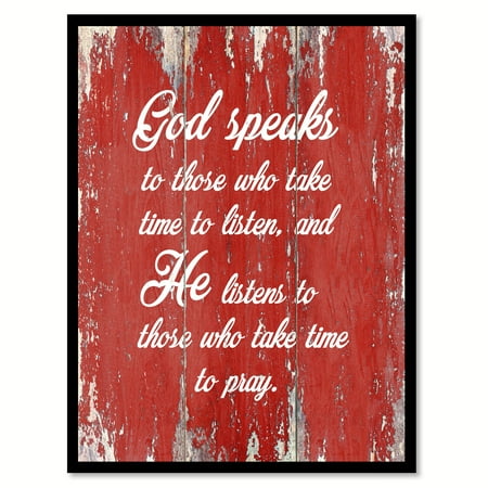 Red Canvas Art God Speaks To Those Who Take Time To Listen & He Listens To Those Wh Take Time To Pray Quote Saying Red Canvas Print Picture Frame Home Decor Wall Art Gift Ideas 7