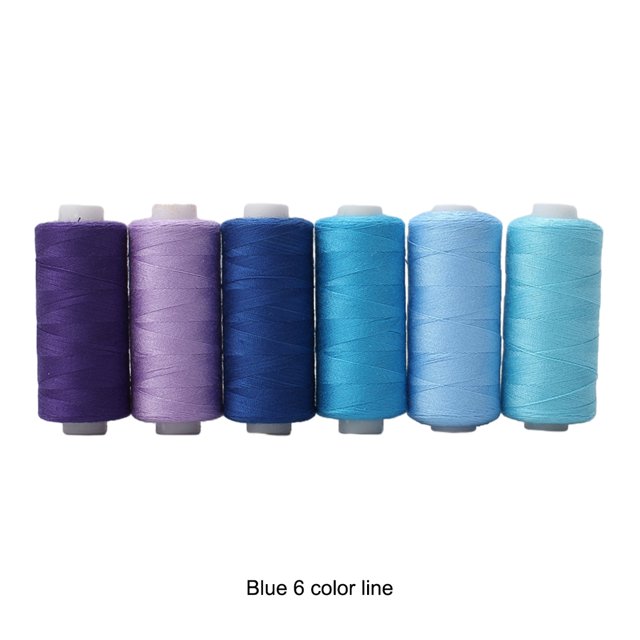 maskred 1/2/3 Lock Side Thread Set - Essential Kit For Home Sewing Projects And Multiple Blue 6 color line 1 Pc