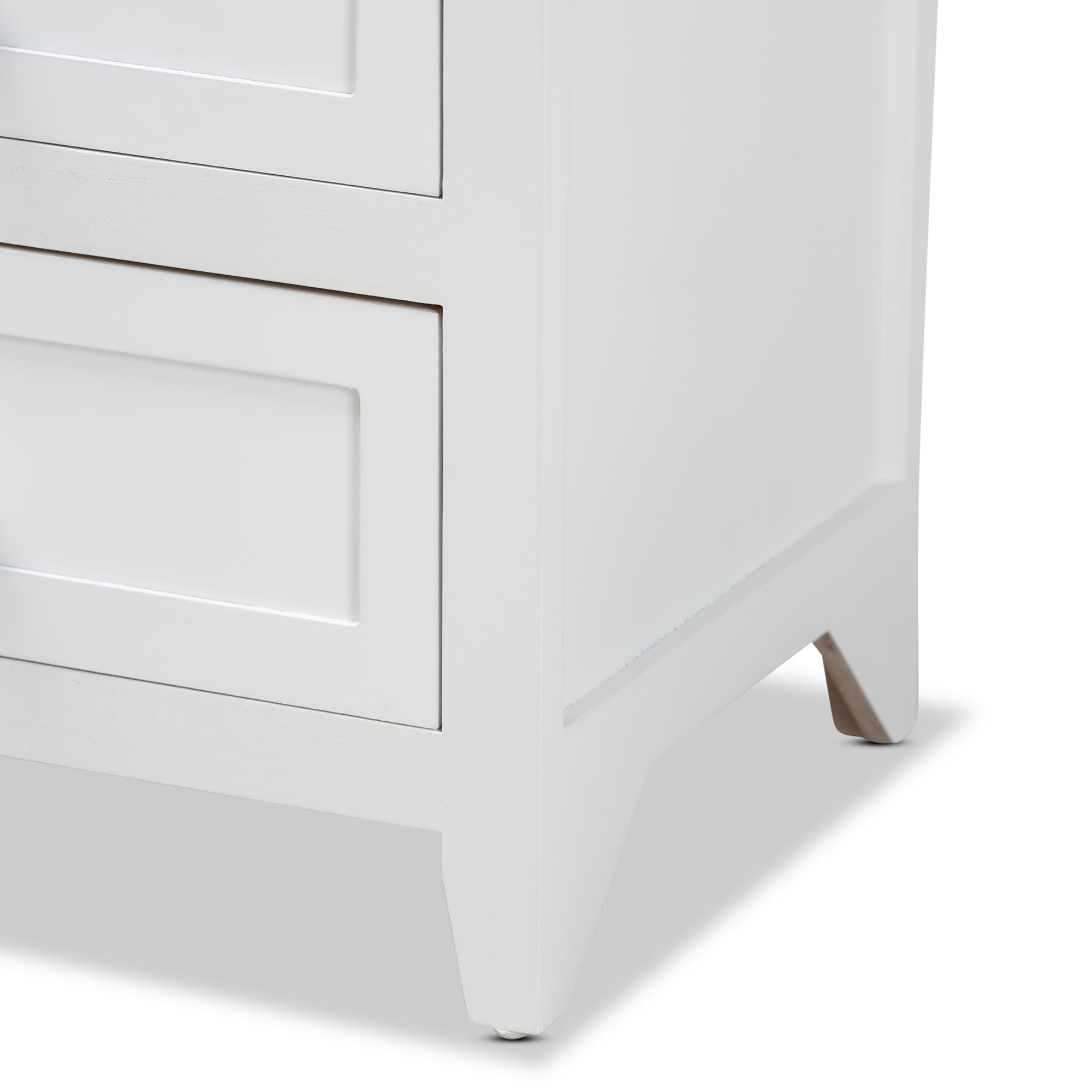Baxton Studio Karsen Modern and Contemporary White Finished Wood 2-Drawer Nightstand