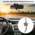 thumbnail image 2 of Unique Bargains 1 Pcs Artificial Crystal Crystal Flower Car Rear View Mirror Pendant Accessories Car Hanging Ornament Gray, 2 of 6