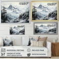 thumbnail image 4 of Designart "Minimalism Winter Mountains Summit painting II" Landscapes Floater Framed Wall Decor, 4 of 7
