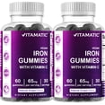thumbnail image 1 of Suplemento de hierro vitamático en gomitas de 65 mg, 60 gomitas veganas, 1 of 6