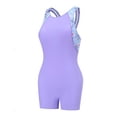 thumbnail image 7 of Cowsor 5-15Y Big Kids One Piece Swimsuit Cute Print Sleeveless Tank Crew Neck Boyshorts Quick Dry Modest Swimwear for Summer Beach, 7 of 7