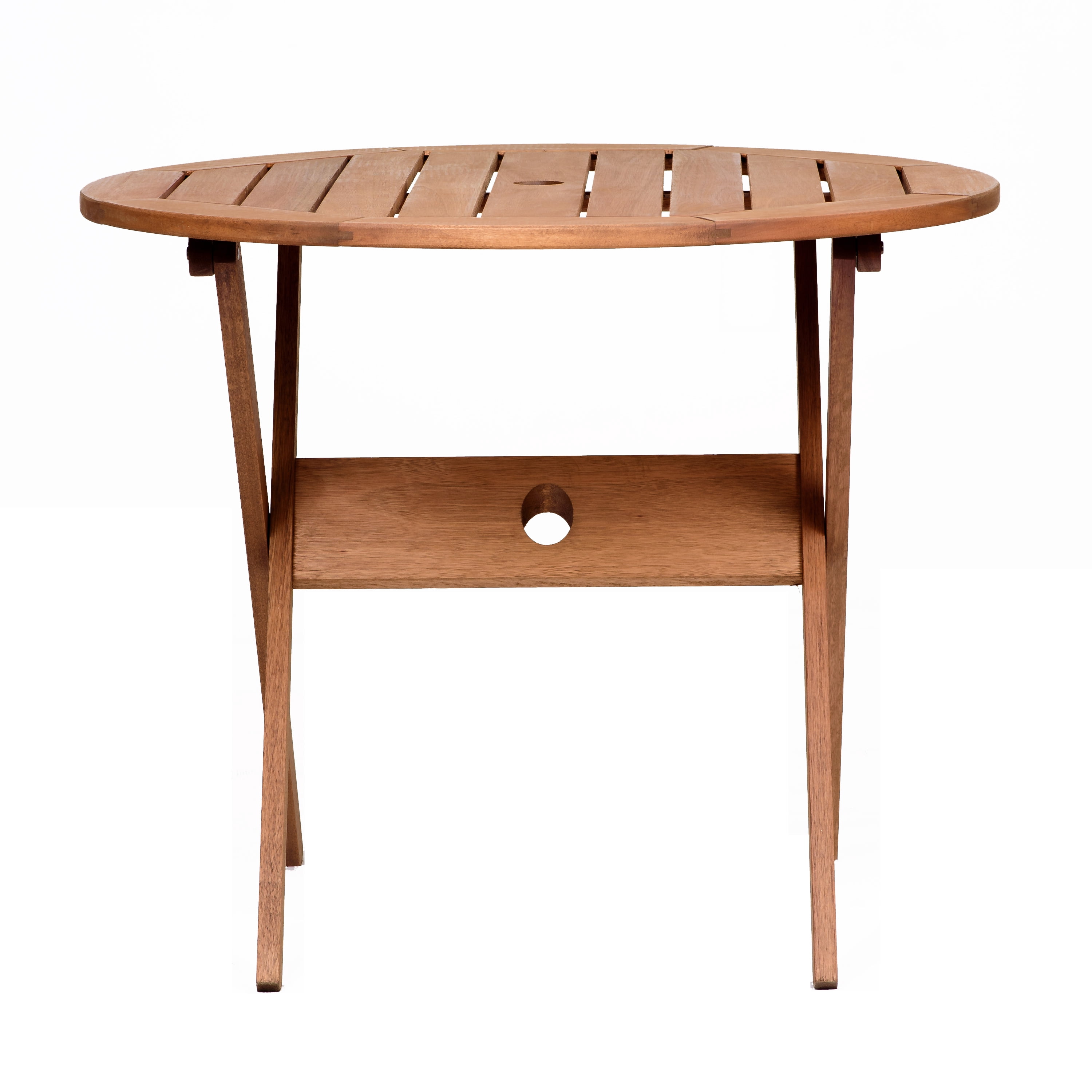 Amazonia Burlington 3 Pieces Eucalyptus Wood Round Outdoor Dining Set, Ideal for Patio