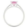 thumbnail image 4 of 2 ct Emerald Cut Simulated Pink Diamond Solitaire 18K White Gold Womens Engagement Ring, 4 of 5
