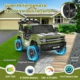 thumbnail image 6 of Funcid 24 Volt Ride on Toys, 2WD/4WD Switchable 800W 2-Seater Ride on Truck, 7AH Battery Powered Ride on Cars with Remote Control, Electric Car for Kids w/ Bluetooth, Music, Spring Suspension, Green, 6 of 10