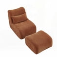 thumbnail image 4 of Modern Chenille Fabric Lounge Chair with Ottoman for Small Spaces, 26.77"×32.28"×29.13" (L×W×H), Comfortable Accent Sofa, 4 of 20