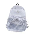 thumbnail image 2 of Mochila de moda Mochila con cremalleras suaves para mochileros Compras de regalos de cumpleaños Gris-plata, 2 of 8