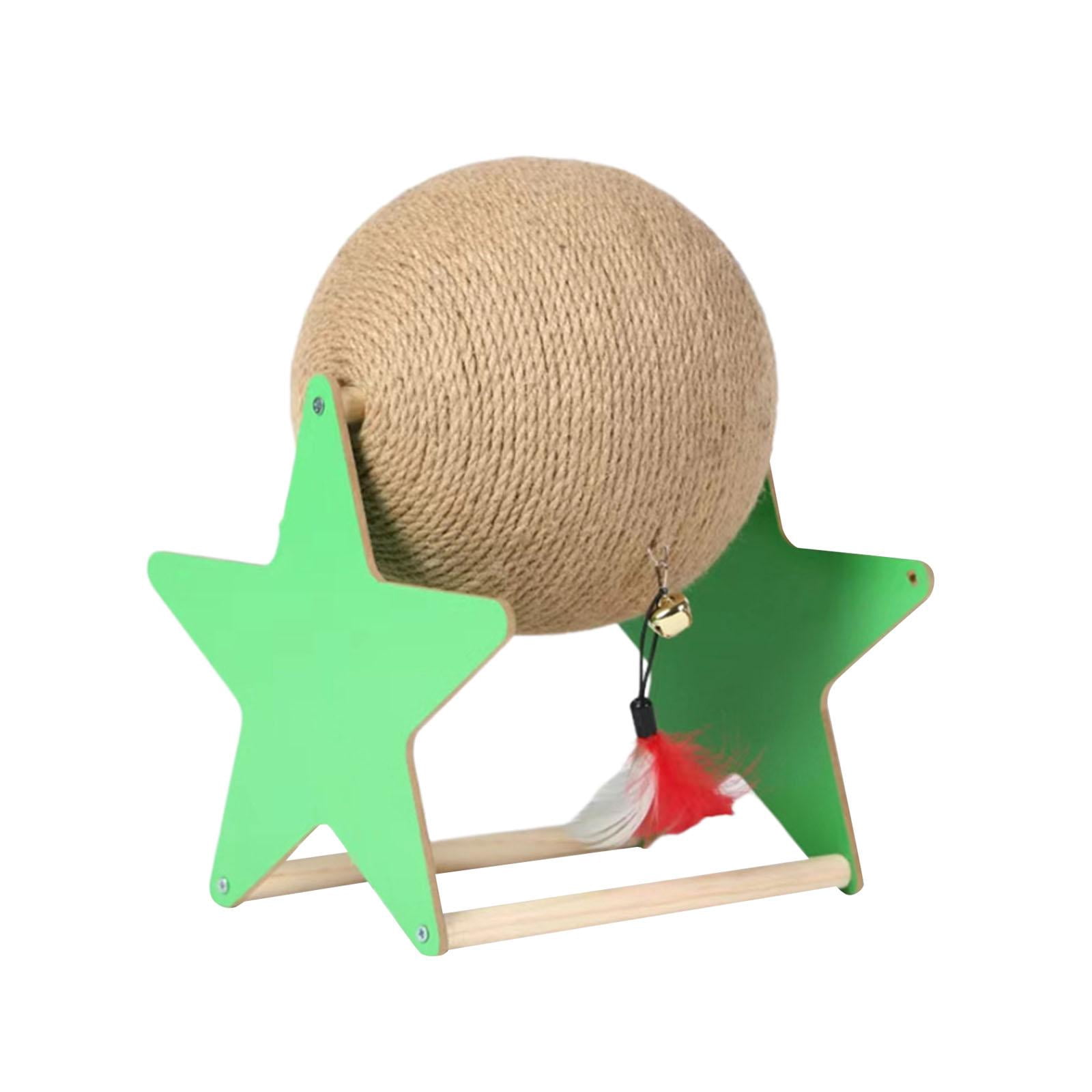 FITYLE Cat Scratcher Toy Rabbit Toy Space Saving with Bell Sturdy Multipurpose Cat Scratching Ball for Indoor Kitties to Grind Claws Large