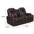 thumbnail image 2 of Benjara Leatherette Power Recliner Loveseat with USB Docks, Espresso Brown, 2 of 4