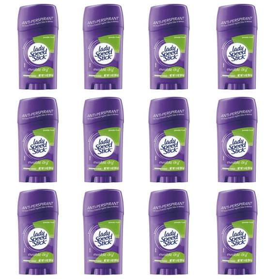 Lady Speed Stick Invisible Dry Deodorant Powder Fresh, 1.4 Oz (12 Pack)