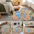 thumbnail image 5 of Round Rugs 6Ft, Seahorse Coastal Round Area Rug Washable Indoor Throw Carpet, Summer Nautical Starfish Coral Brown Anchor Soft Non Slip Circle Rug for Office Cabinet Home Decor Aesthetic, 5 of 8