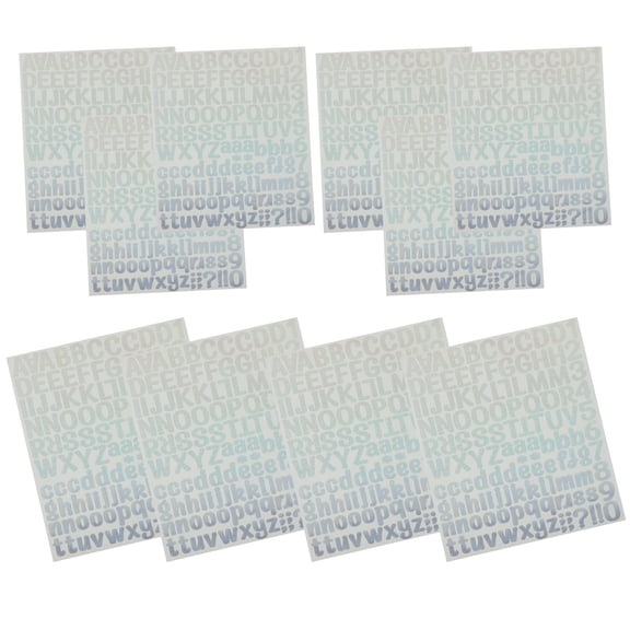 10 Sheets Decorative Letters Sticker Waterproof Stickers Poster Gel