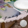 thumbnail image 4 of Vase Tulip Round Fitted Table Cover Lavender Jasmine Purple Striped Plant Linen Waterproof Table Cloth with Elastic Edge Wipeable Tablecloth for Picnic Camping Party Fits 55"-60" Diameter, 4 of 8