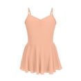 thumbnail image 4 of Virmaxy Solid Color V Neck Sleeveless Camisole Mesh Dress Backless Breathable One Piece Ballet Dance Dress for Practice and Performance, 3-15Y, 4 of 9