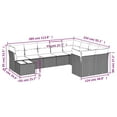 thumbnail image 2 of vidaXL 10 Piece Patio Sofa Set with Cushions Black Poly Rattan, 2 of 5