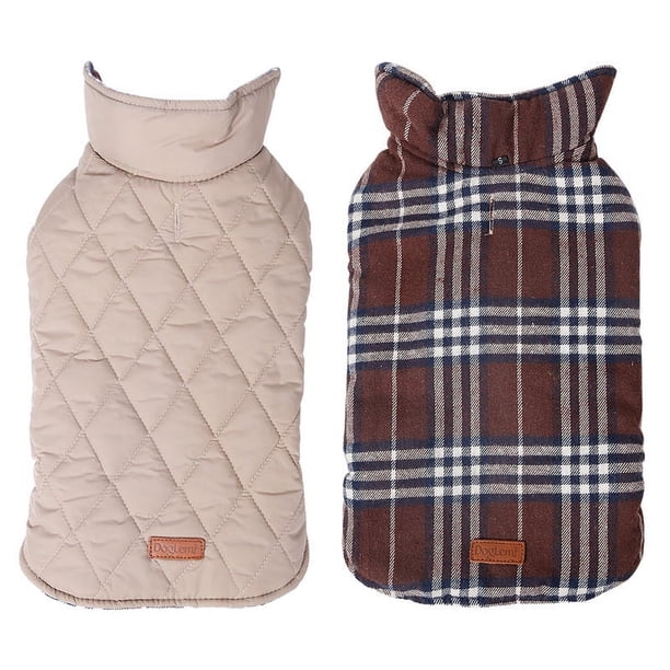 Abrigo para perro, chaqueta reversible a cuadros para perro, para otoño e invierno, que se puede utilizar para mantener el calor
