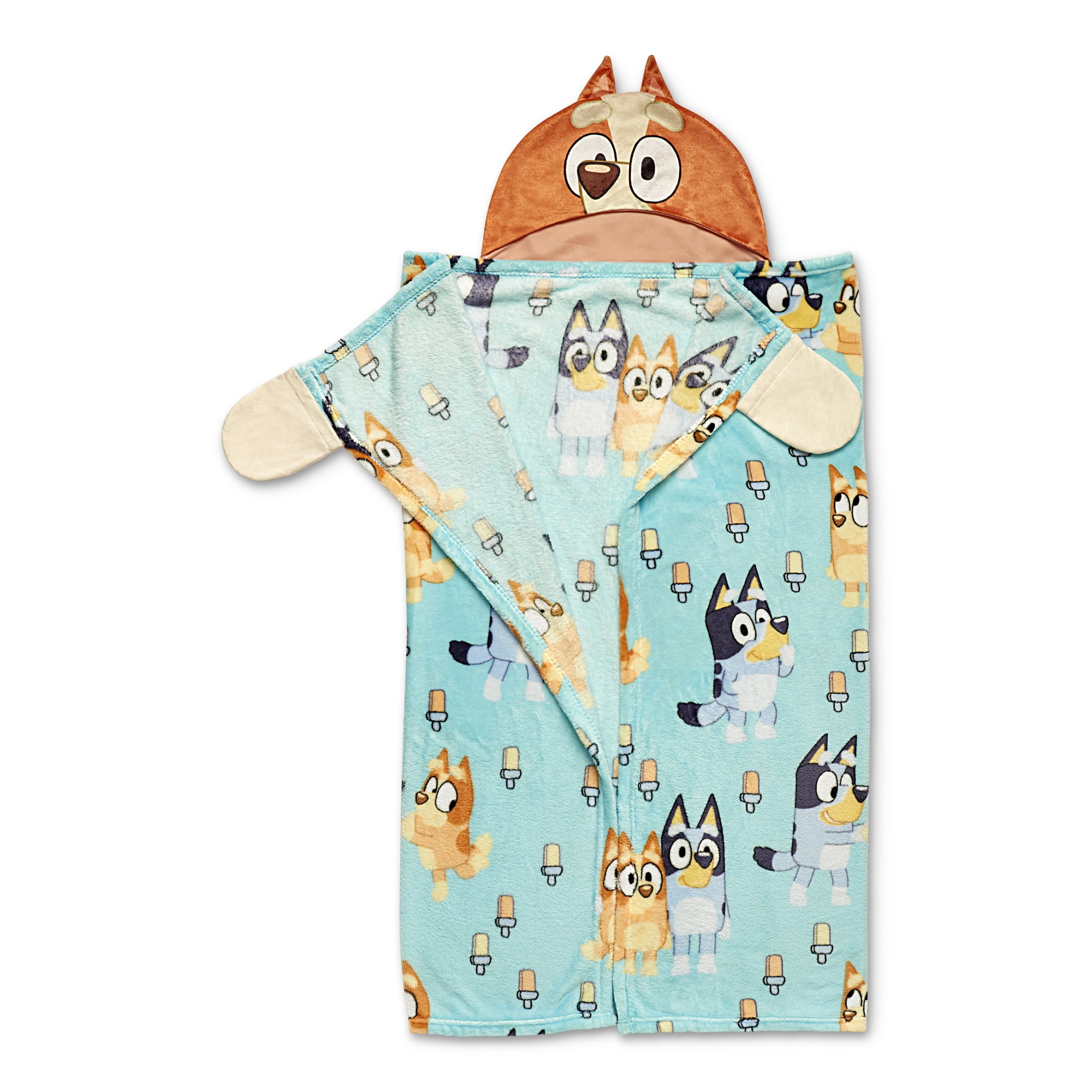 Bluey Popsicle Dance Hooded Throw 40×50 inches
