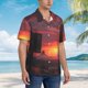 thumbnail image 3 of Balery Sunset Western Desert Cowboy Camisas hawaianas de manga corta para hombre, camisas playeras de corte holgado, camisas de vacaciones con botones,Small, 3 of 7