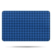 Blue Black Geometric Pattern Bathroom Rugs Mat,Non Slip Microfiber Bathroom Rug,Rubber Backing,Soft Bathroom Mats for Bathroom Floor,Tub and Shower,17x27in(43x68cm)