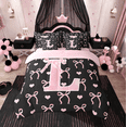 thumbnail image 3 of Feelyou Pink L Twin Bedding Sets 7-Piece, Initial Letter Bedding Comforter Set, Bowknot Love Heart Sheet Sets, Ultra Soft Bedroom Decoration, 3 of 8