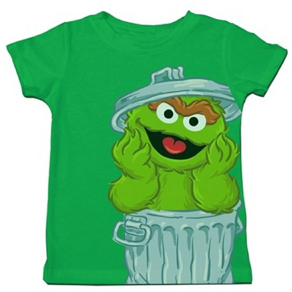 Sesame Street Oscar the Grouch Trash Toddlers Green T-Shirt