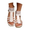 thumbnail image 3 of WILLBEST Sandalias De Mujer De Moda De Verano Para Mujer, Sandalias De Cuero Con Punta Abierta Y Cremallera Trasera, Zapatos Cómodos, 3 of 9