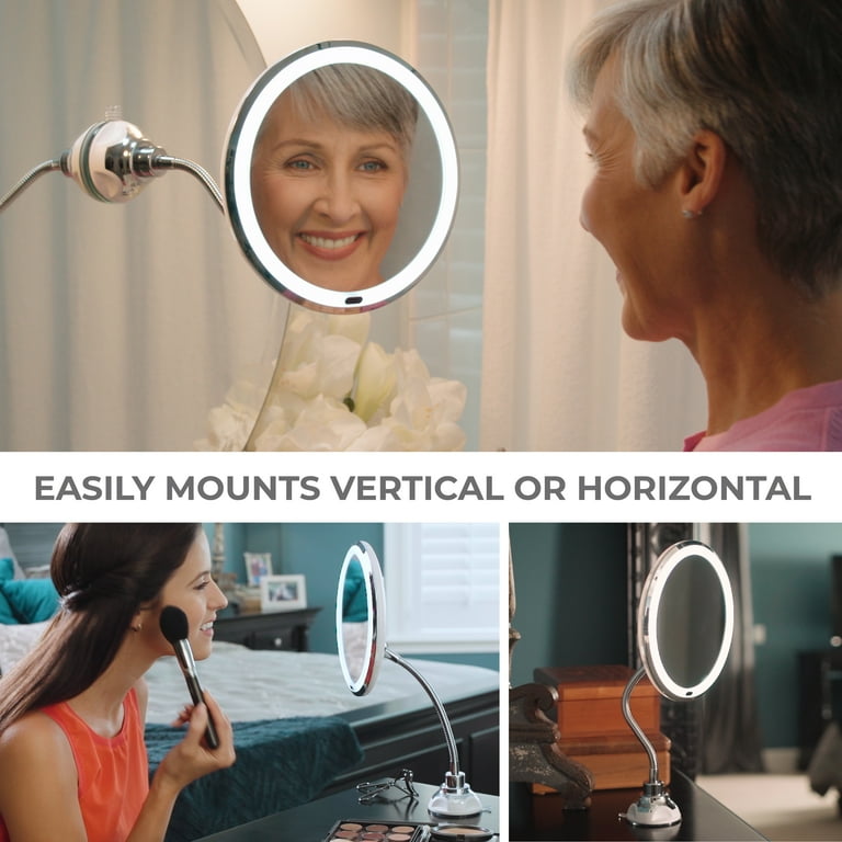 NuBrilliance LED Portable Mirror, 5x Magnifying, Compact NuBrilliance LED Portable Mirror, 5x Magnifying, Compact