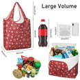 thumbnail image 3 of 5 Pack Foldable Shopping Bag,Red Christmas Snowflake Pattern Reusable Grocery Bags with Pockets,Large Reusable Tote Bags with Handles Waterproof & Lightweight, 3 of 6
