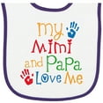thumbnail image 2 of Inktastic Mimi and Papa Love Me Baby Terry Cloth Bib, 2 of 3