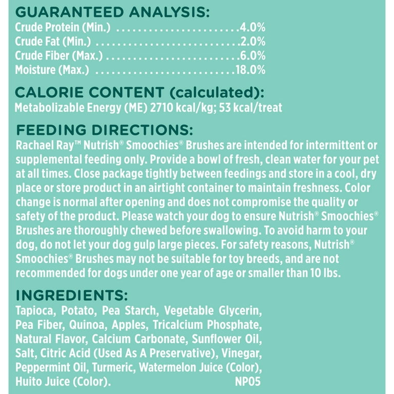 Rachael Ray Nutrish Smoochies Brushes Natural Long Lasting Dog Dental Chews Apple Mint Small Medium Size 37 Ounce Bag 59 Treats Walmart