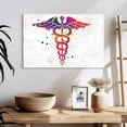 thumbnail image 3 of Elephant Stock Colorful Caduceus Wall Art - Horizontal Canvas Wall Art - Living Room Wall Decor - Profession Canvas - White And Yellow Decor - 24" x 16", 3 of 8