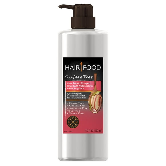 Champú protector de color sin sulfato para alimentos para el cabello con fragancia de nectarina blanca y pera, 17.9 onzas líquidas